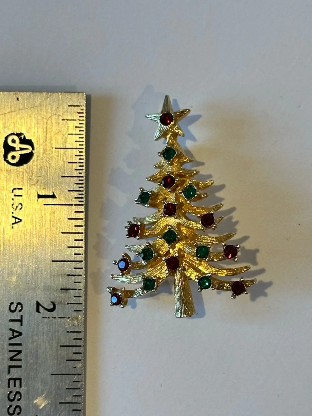 Vintage MYLU Christmas Tree Brooch Pin 2
